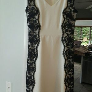 White dress with black lace